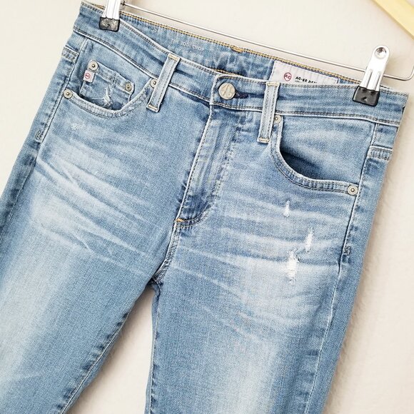 AG Adriano Goldschmied Jodi Crop High Rise Slim Flared Jeans 26 Distressed $245 - Picture 10 of 16